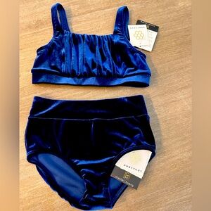 NWT Honeycut x Crystal Huang Beautiful Blue Velvet Set Size AXS